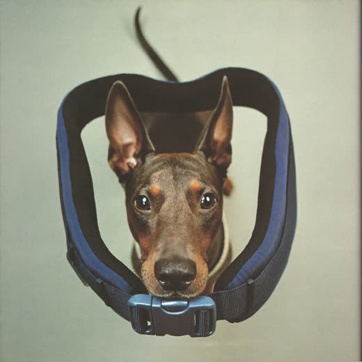 An adjustable padded dog harness